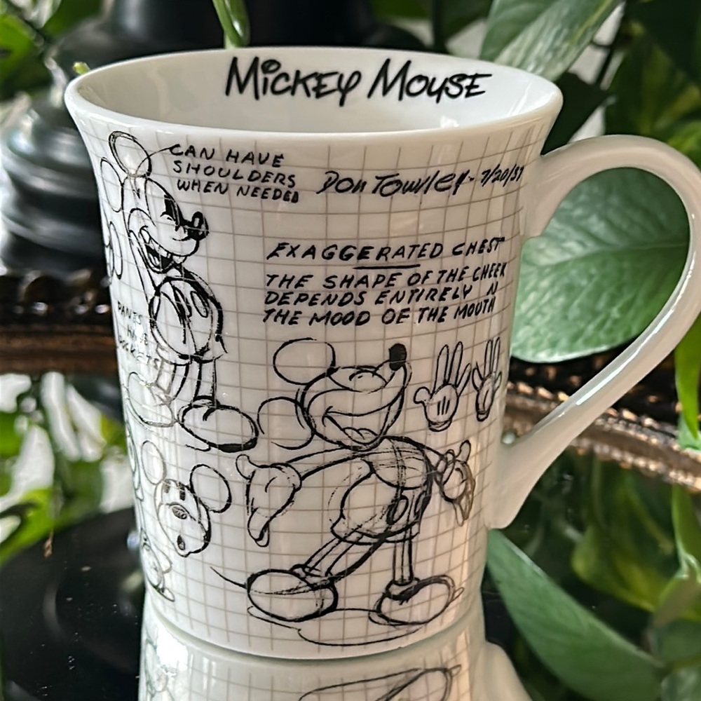 Disney Mickey Mouse Sketchbook Dining Mug Cup Coffee tea 90 years Sketch Drawing